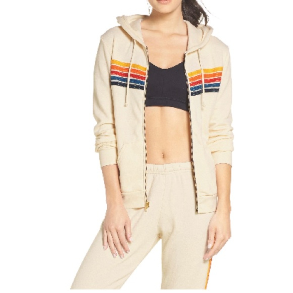 Aviator Nation 5 - Stripe Zip Hoodie